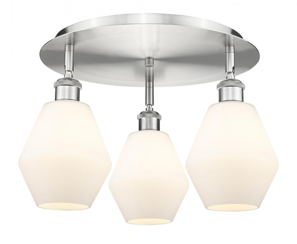 Cindyrella - 3 Light - 18 inch - Satin Nickel - Semi-Flush Mount