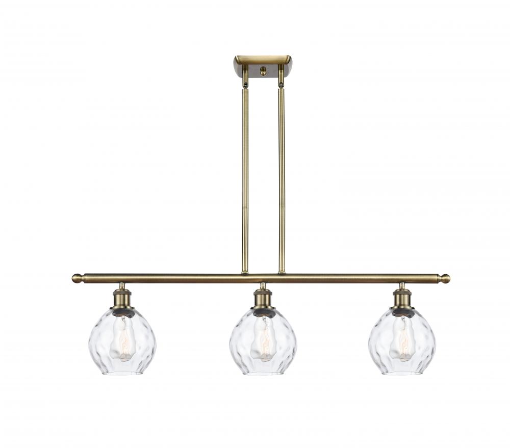 Waverly - 3 Light - 36 inch - Antique Brass - Stem hung - Island Light