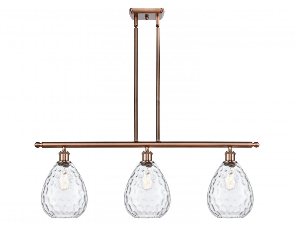 Waverly - 3 Light - 36 inch - Antique Copper - Stem hung - Island Light