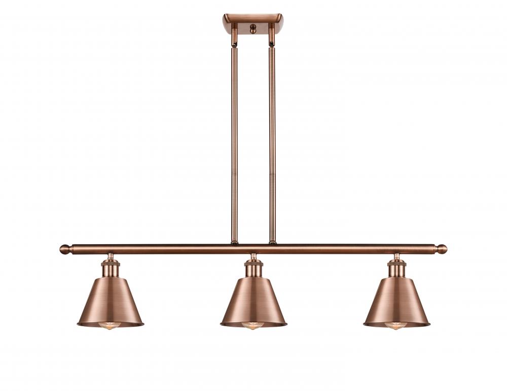 Smithfield - 3 Light - 36 inch - Antique Copper - Stem hung - Island Light