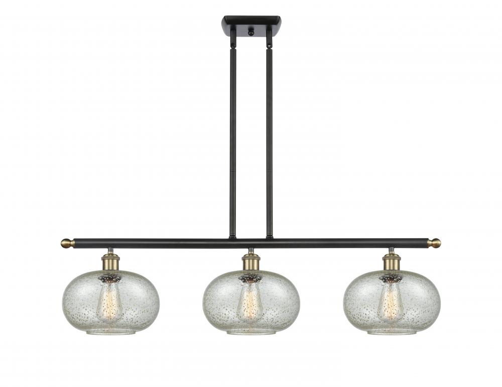 Gorham - 3 Light - 36 inch - Black Antique Brass - Stem hung - Island Light