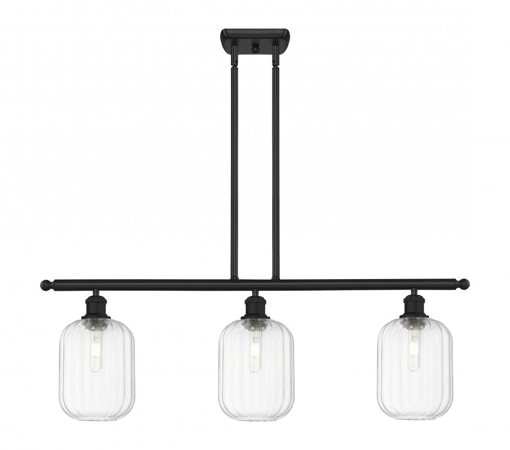 Preston Cylinder - 3 Light - 36 inch - Matte Black - Stem Hung - Island Light