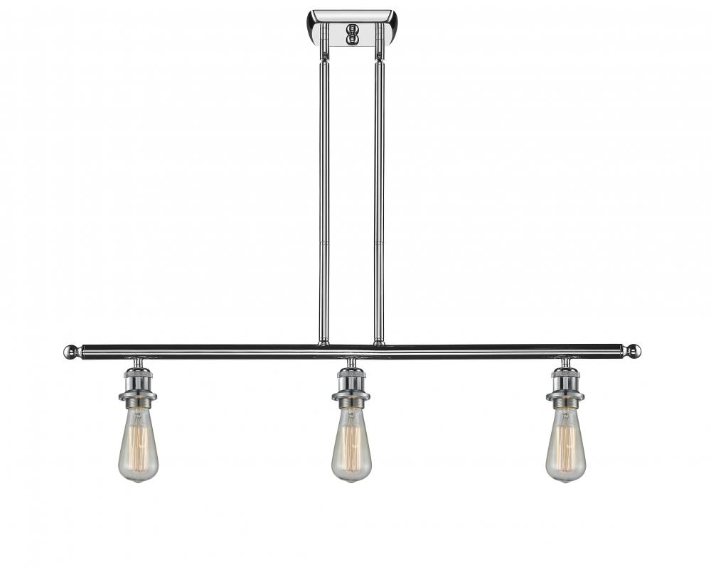 Bare Bulb - 3 Light - 36 inch - Polished Chrome - Stem hung - Island Light