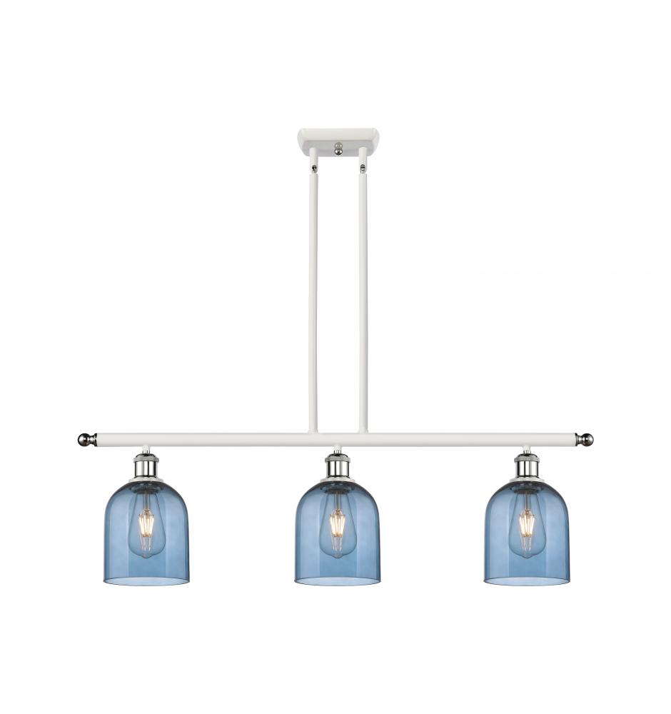 Bella - 3 Light - 36 inch - White Polished Chrome - Stem hung - Island Light