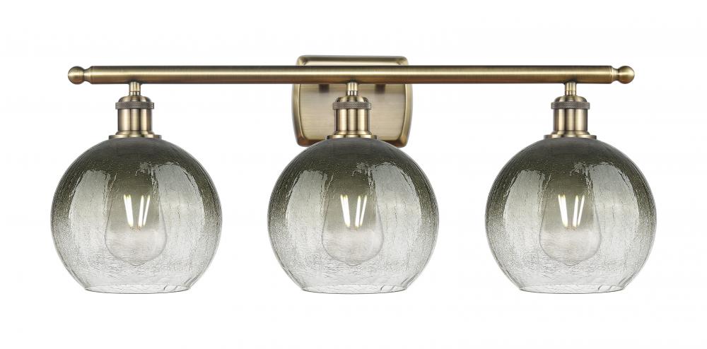 Brookhaven Globe - 3 Light - 28 inch - Antique Brass - Bath Vanity Light