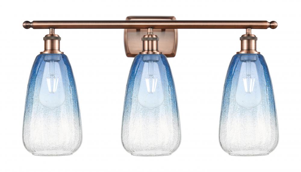 Brookhaven Almond - 3 Light - 26 inch - Antique Copper - Bath Vanity Light