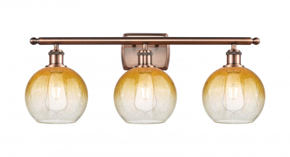 Brookhaven Globe - 3 Light - 28 inch - Antique Copper - Bath Vanity Light