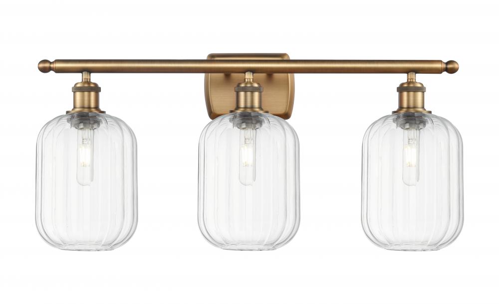 Preston Cylinder - 3 Light - 27 inch - Brushed Brass - Bath Vanity Light