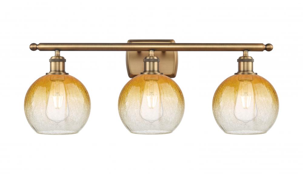 Brookhaven Globe - 3 Light - 28 inch - Brushed Brass - Bath Vanity Light