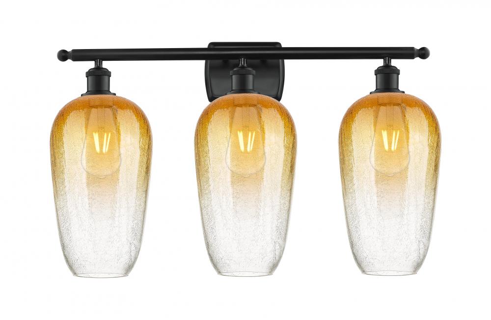 Brookhaven Flute - 3 Light - 27 inch - Matte Black - Bath Vanity Light