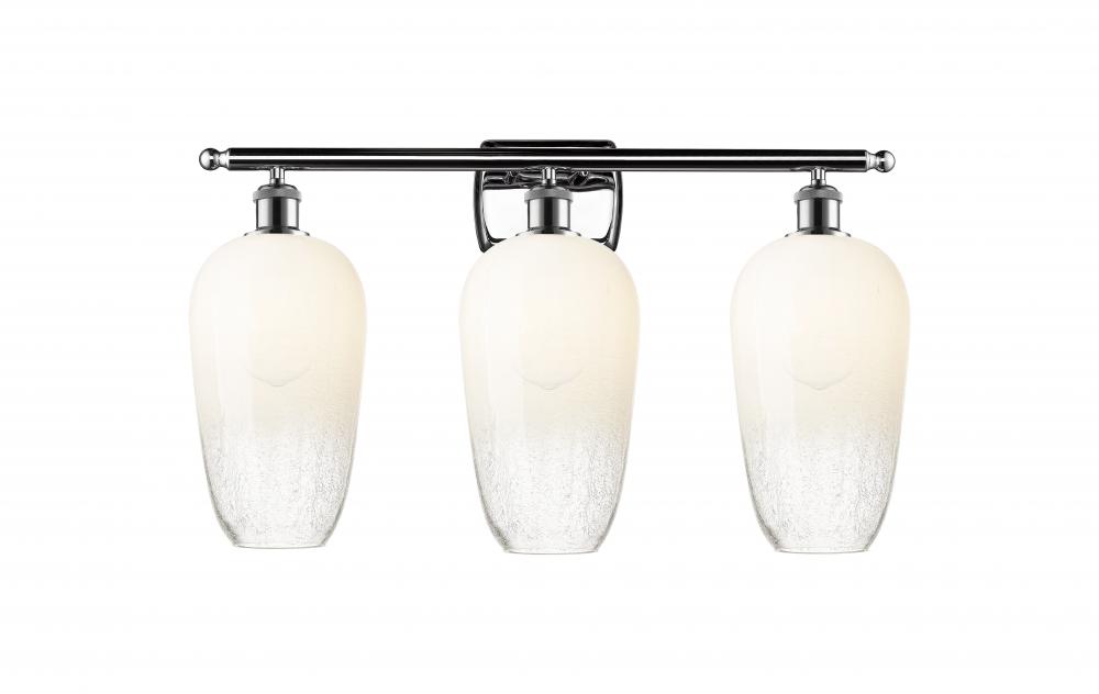 Brookhaven Flute - 3 Light - 27 inch - Polished Chrome - Bath Vanity Light