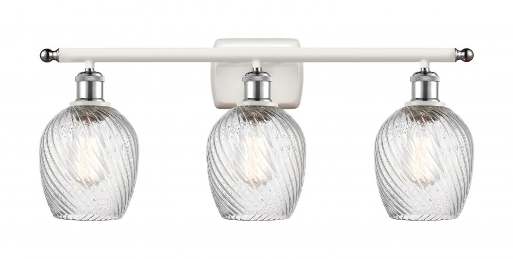 Salina - 3 Light - 26 inch - White Polished Chrome - Bath Vanity Light