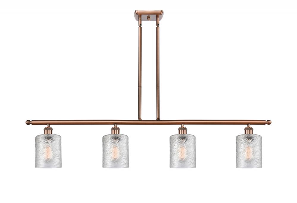 Cobbleskill - 4 Light - 48 inch - Antique Copper - Stem hung - Island Light