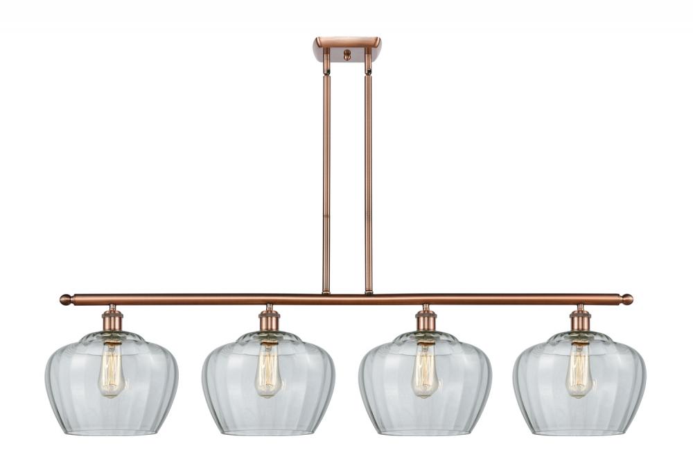 Fenton - 4 Light - 49 inch - Antique Copper - Stem hung - Island Light