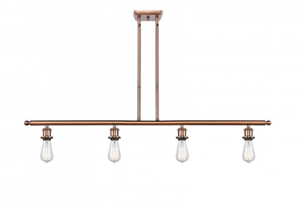 Bare Bulb - 4 Light - 48 inch - Antique Copper - Stem hung - Island Light