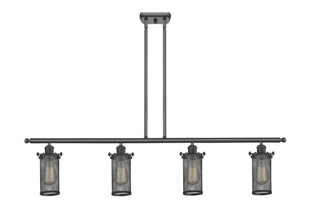 Bleecker - 4 Light - 48 inch - Matte Black - Stem hung - Island Light