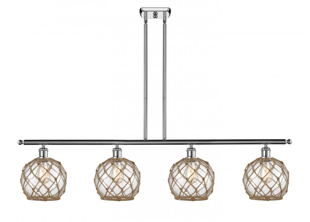 Farmhouse Rope - 4 Light - 48 inch - Polished Chrome - Stem hung - Island Light