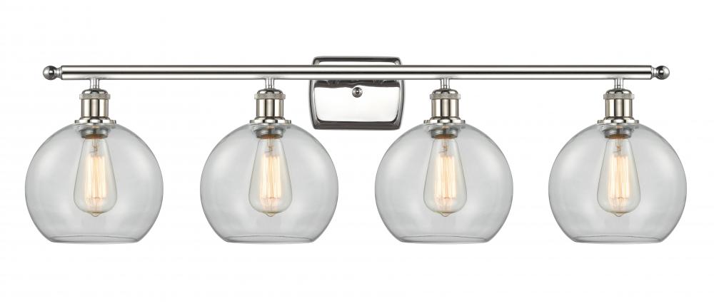 Athens - 4 Light - 38 inch - Polished Nickel - Bath Vanity Light