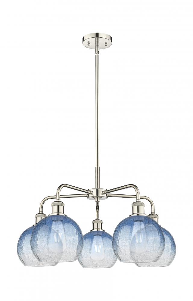 Brookhaven Globe - 5 Light - 26 inch - Polished Nickel - Stem hung - Chandelier