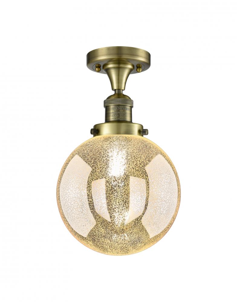 Beacon - 1 Light - 8 inch - Antique Brass - Semi-Flush Mount