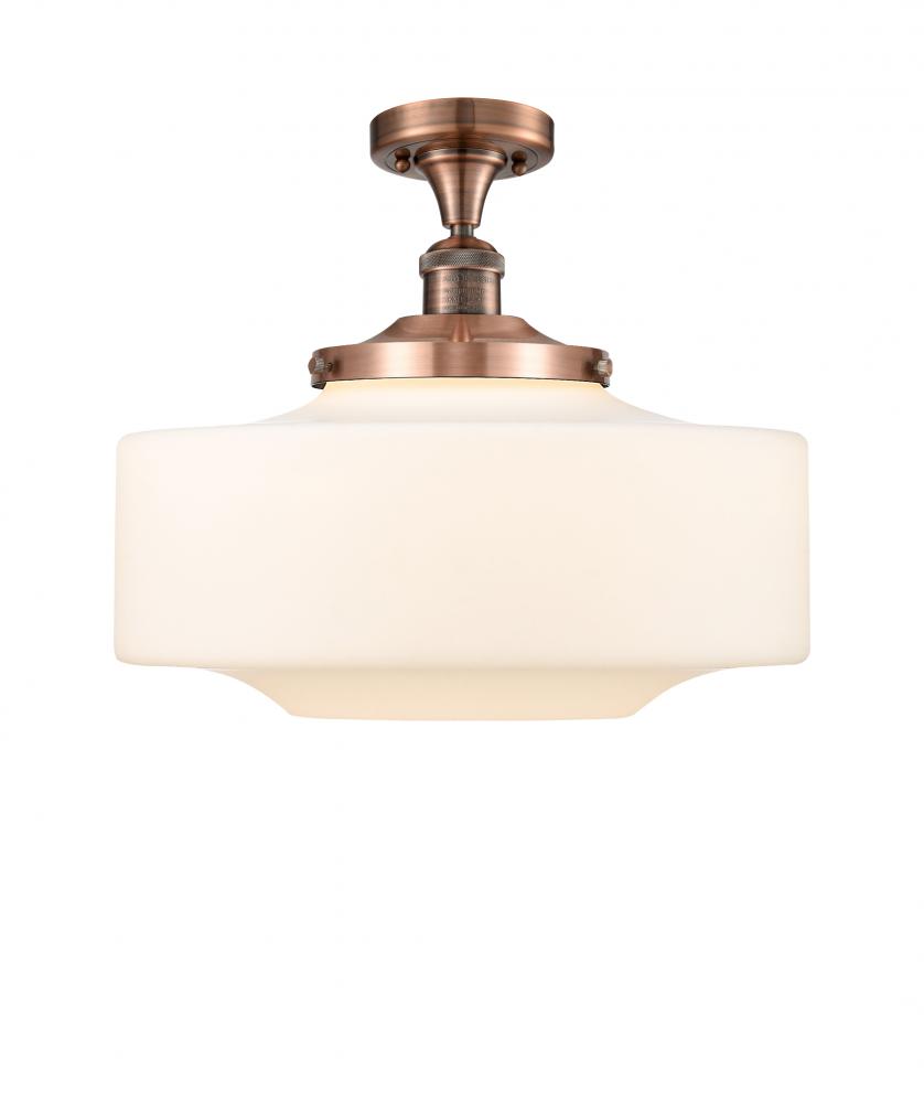 Bridgeton - 1 Light - 16 inch - Antique Copper - Semi-Flush Mount