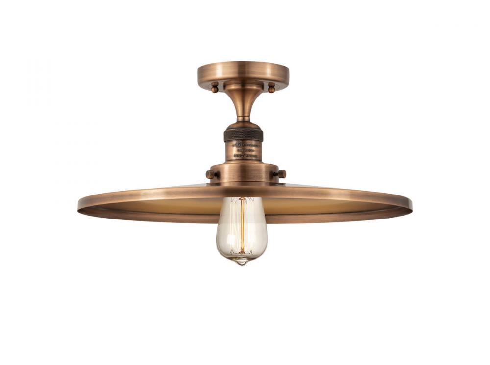 Railroad - 1 Light - 16 inch - Oil Rubbed Bronze - Semi-Flush Mount