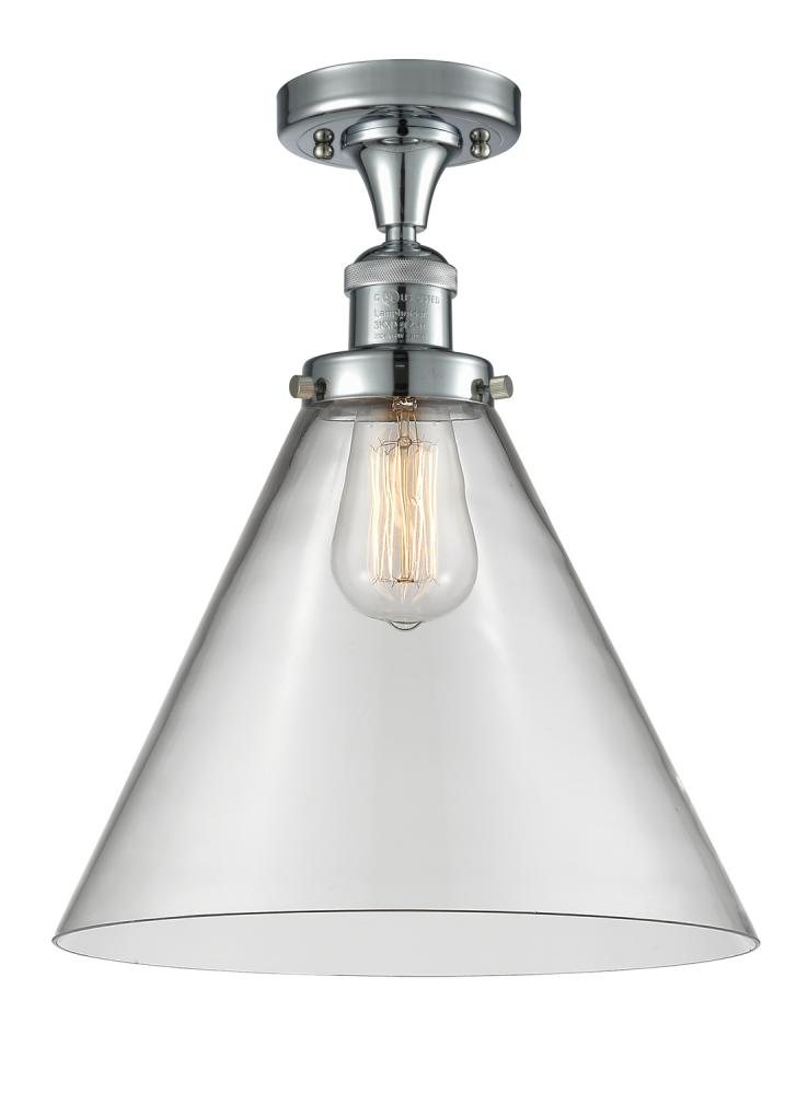 Cone - 1 Light - 12 inch - Polished Chrome - Semi-Flush Mount