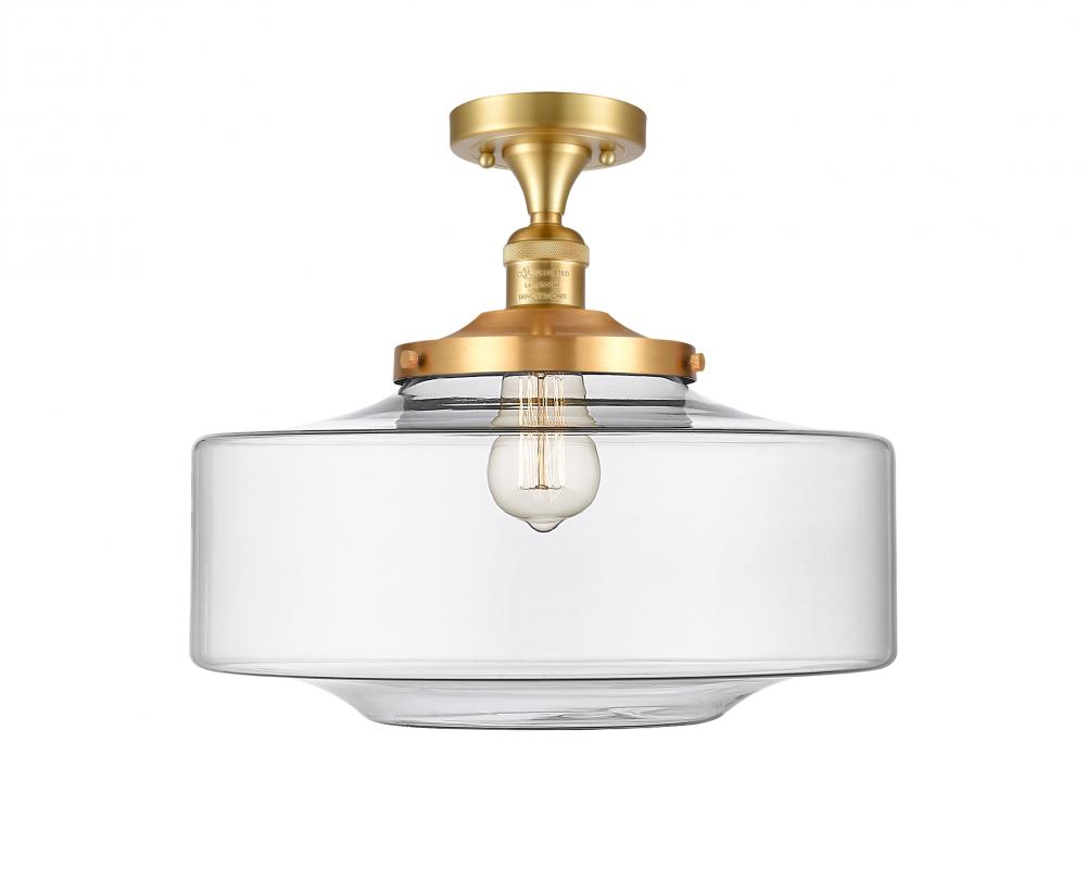 Bridgeton - 1 Light - 16 inch - Satin Gold - Semi-Flush Mount