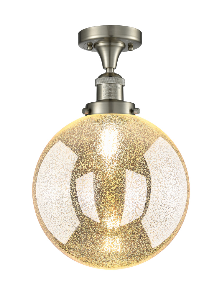 Beacon - 1 Light - 10 inch - Brushed Satin Nickel - Semi-Flush Mount