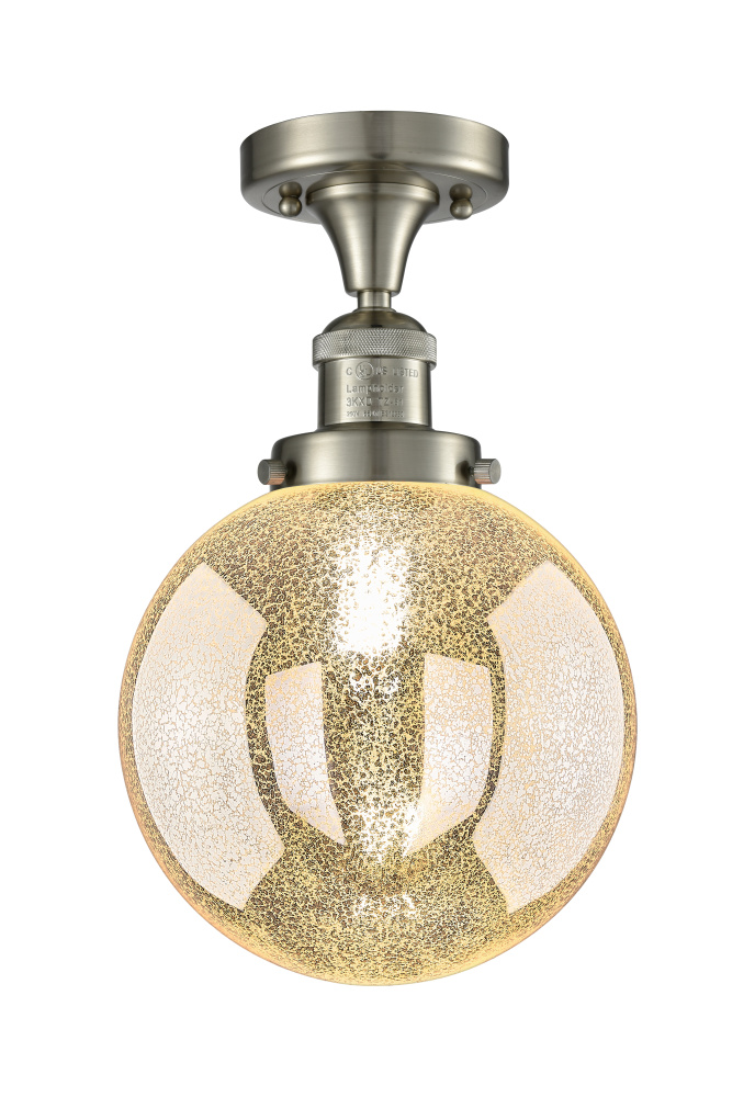 Beacon - 1 Light - 8 inch - Brushed Satin Nickel - Semi-Flush Mount