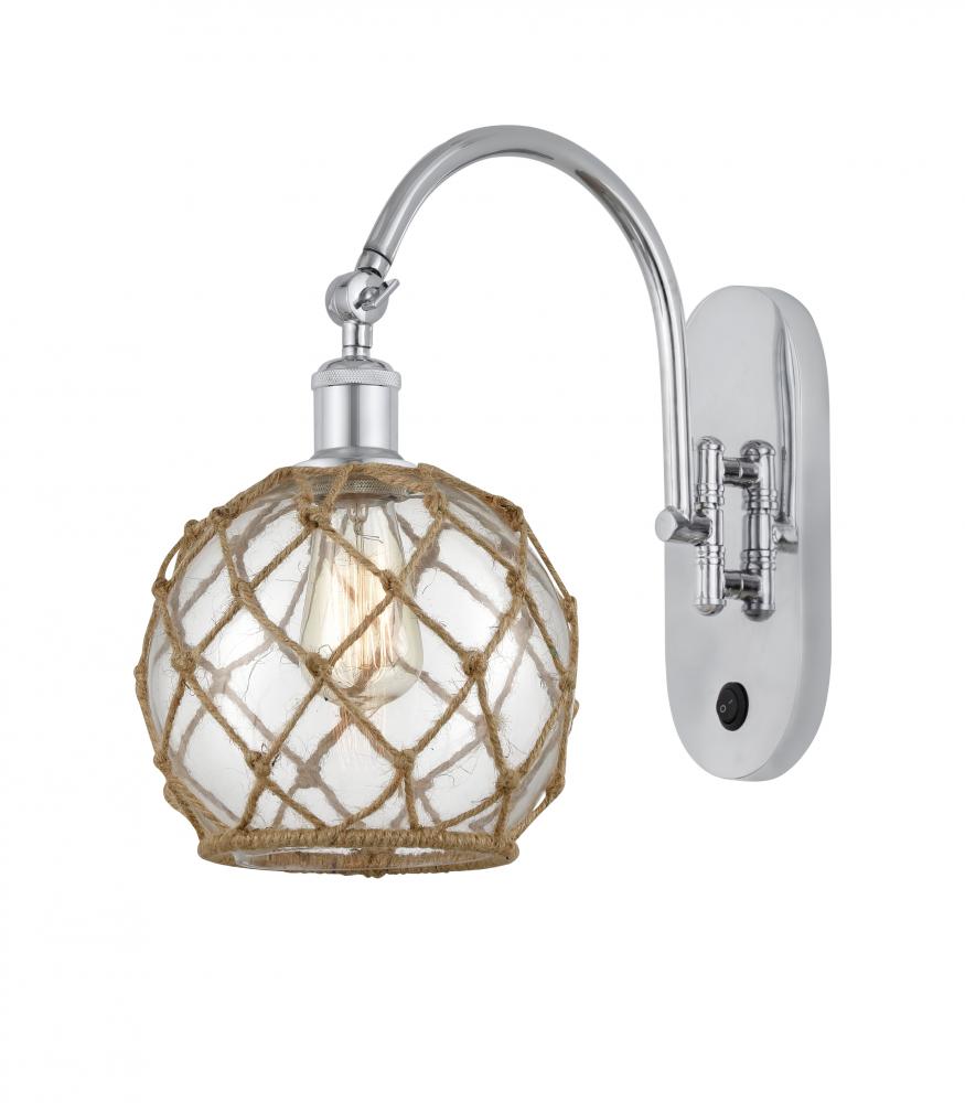Farmhouse Rope - 1 Light - 8 inch - Polished Chrome - Adjustable Swing Arm