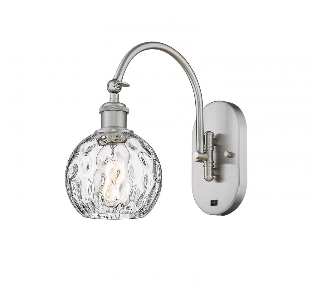 Athens Water Glass - 1 Light - 6 inch - Brushed Satin Nickel - Adjustable Swing Arm