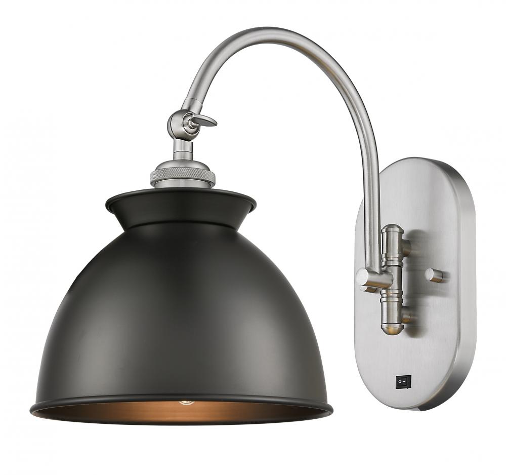 Adirondack - 1 Light - 8 inch - Brushed Satin Nickel - Adjustable Swing Arm