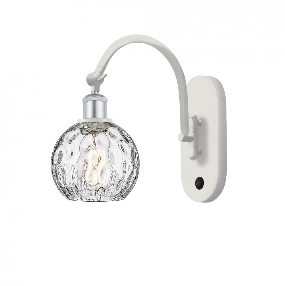 Athens Water Glass - 1 Light - 6 inch - White Polished Chrome - Adjustable Swing Arm