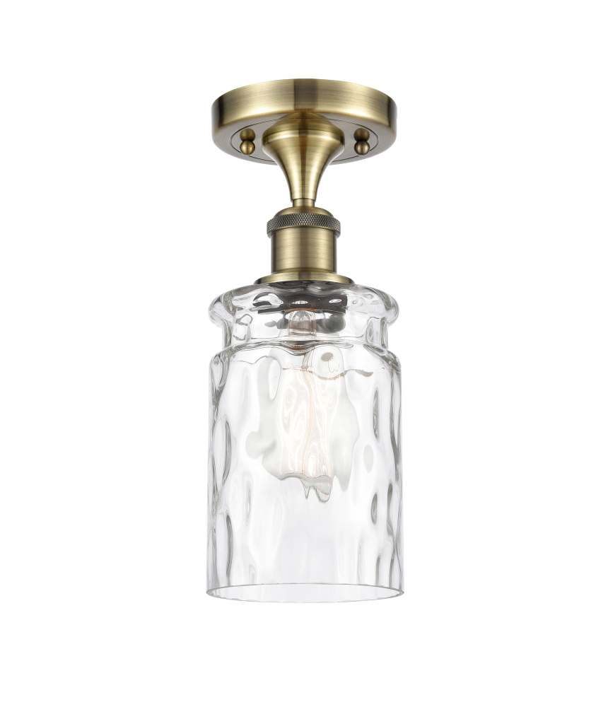 Candor - 1 Light - 5 inch - Antique Brass - Semi-Flush Mount