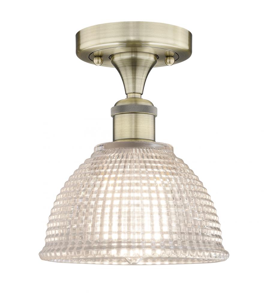 Arietta - 1 Light - 8 inch - Antique Brass - Semi-Flush Mount