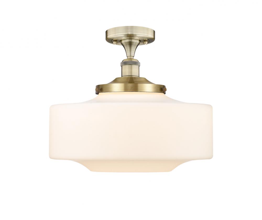 Bridgeton - 1 Light - 16 inch - Antique Brass - Semi-Flush Mount