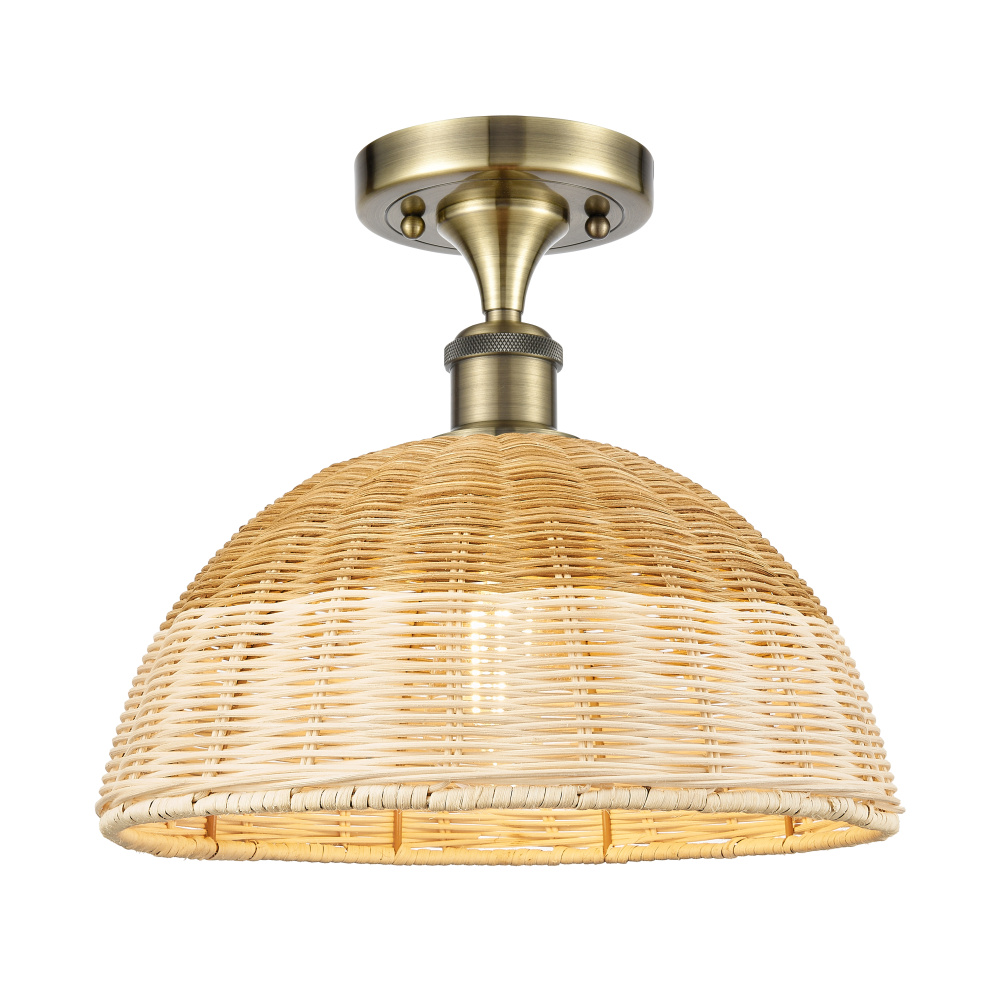 Bristol Natural II - 1 Light - 12 inch - Antique Brass - Semi-Flush Mount