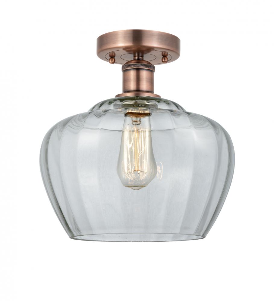 Fenton - 1 Light - 11 inch - Antique Copper - Semi-Flush Mount