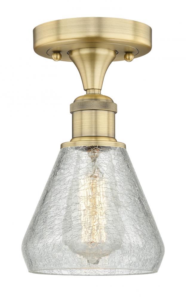Conesus - 1 Light - 6 inch - Brushed Brass - Semi-Flush Mount