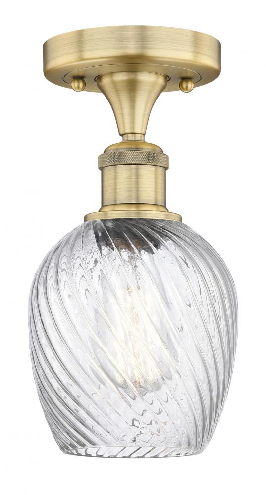 Salina - 1 Light - 6 inch - Brushed Brass - Semi-Flush Mount