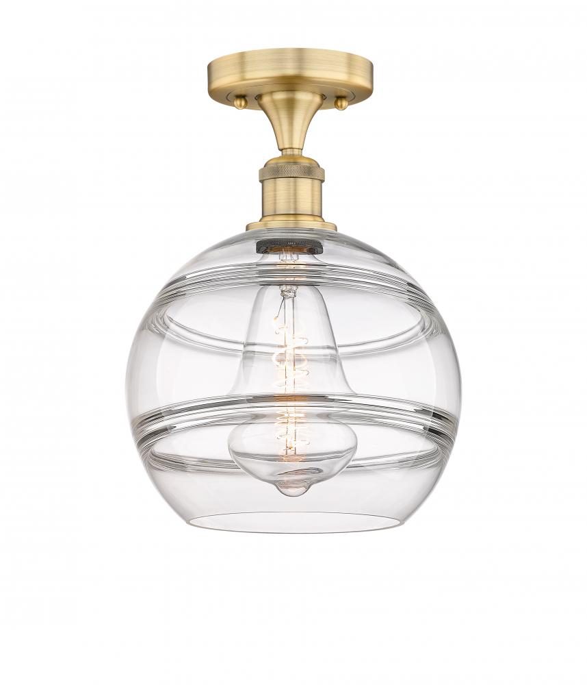 Rochester - 1 Light - 10 inch - Brushed Brass - Semi-Flush Mount