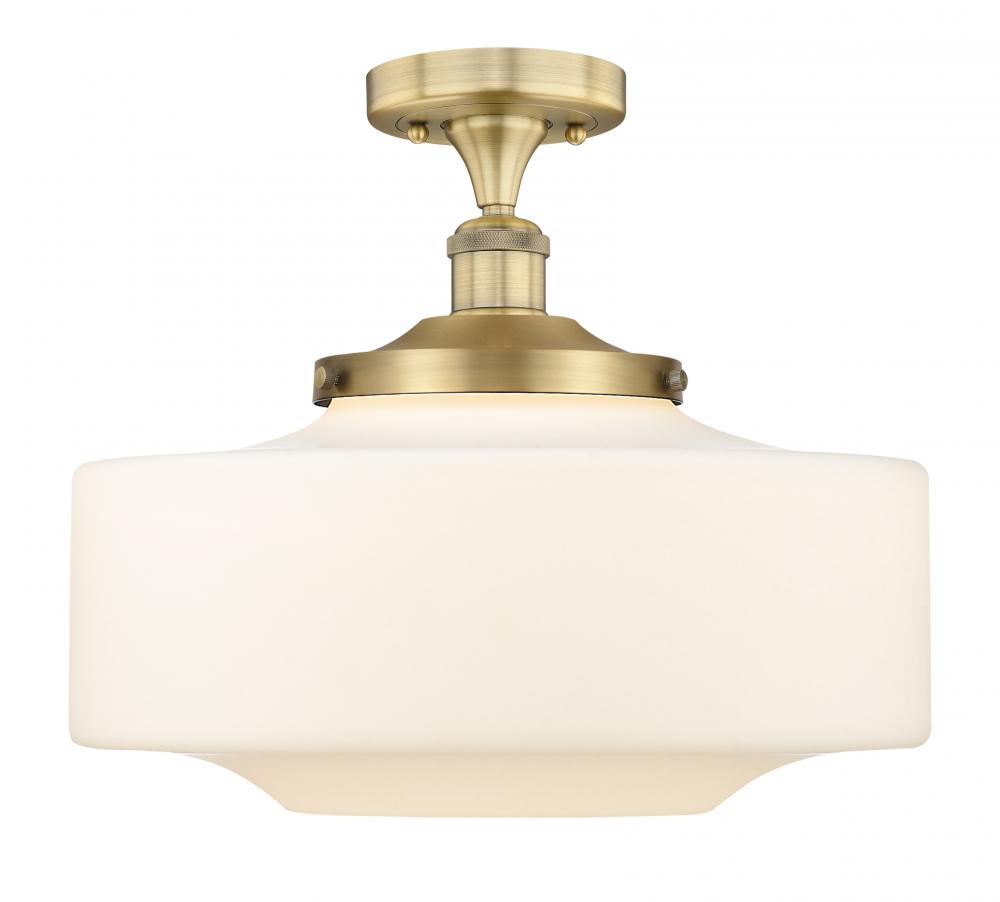 Bridgeton - 1 Light - 16 inch - Brushed Brass - Semi-Flush Mount