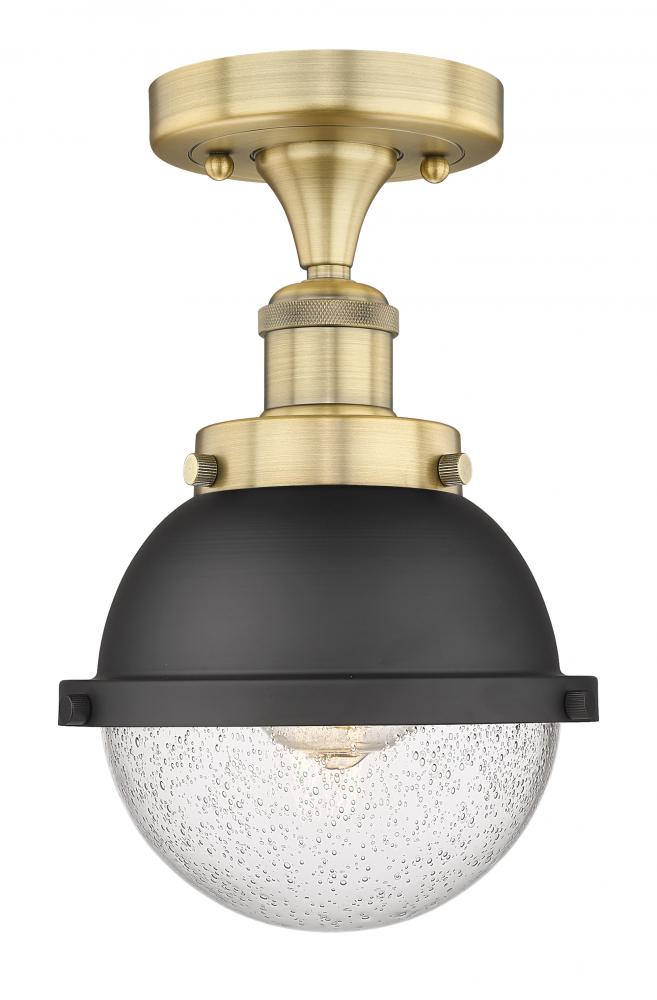 Edison - 1 Light - 7 inch - Brushed Brass - Semi-Flush Mount