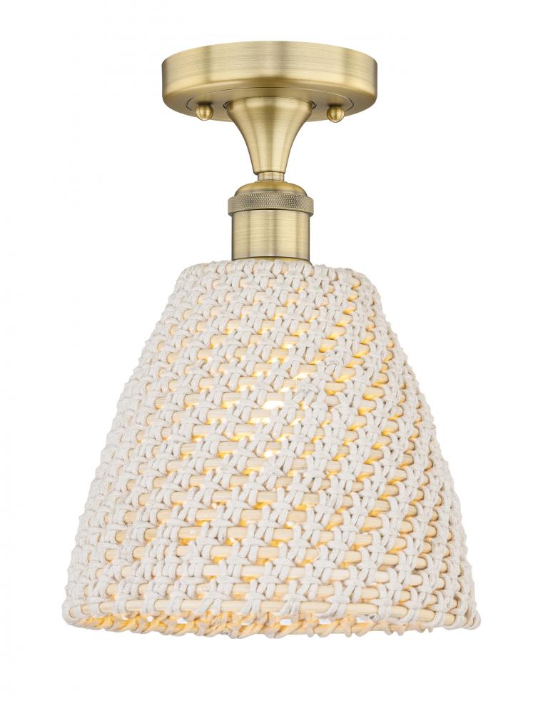 Bristol Natural - 1 Light - 9 inch - Brushed Brass - Semi-Flush Mount