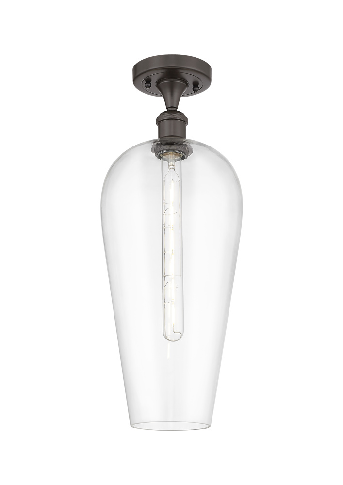 Chelsea - 1 Light - 8 inch - Satin Gold - Semi-Flush Mount