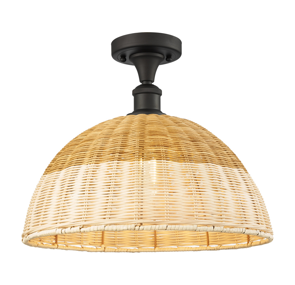 Bristol Natural II - 1 Light - 16 inch - Oil Rubbed Bronze - Semi-Flush Mount