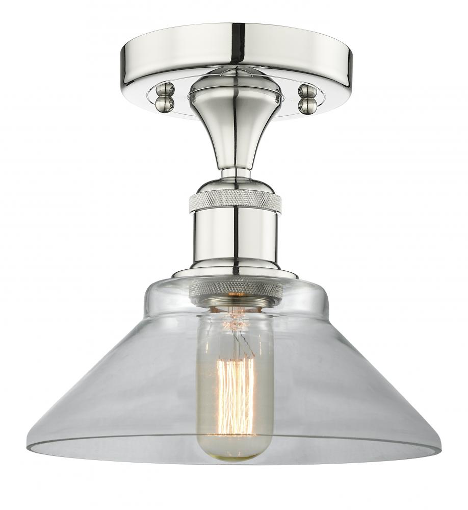 Orwell - 1 Light - 8 inch - Polished Nickel - Semi-Flush Mount