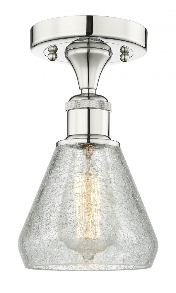 Conesus - 1 Light - 6 inch - Polished Nickel - Semi-Flush Mount