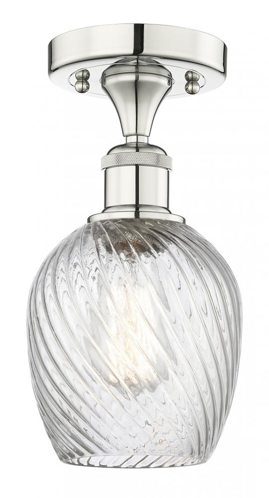 Salina - 1 Light - 6 inch - Polished Nickel - Semi-Flush Mount